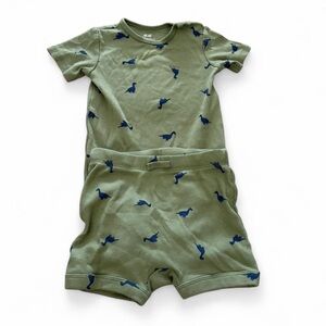 Baby boys ribbed set green blue dinosaurs from H&M 18m